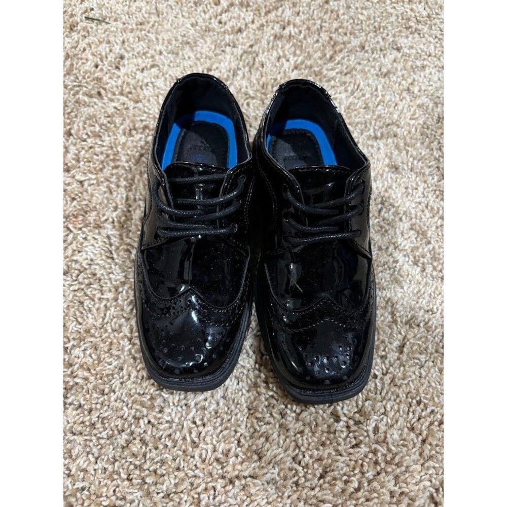 Josmo Basic Casual Boys Dress Shoes Oxford Black Big Kid Size 8 Wedding New